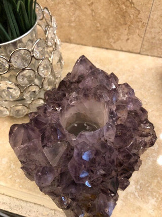 Candle Holders ~ Crystal and Stone