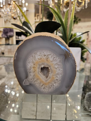 Blue Gray Druzy Agate, Agate, Healing Crystal, Home Decor, Gift (158)