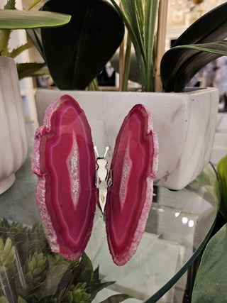Agate Butterfly, Pink, Gray, Butterfly, Healing Crystal, Home Decor, Gift (37)