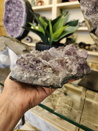 Candle Holder, Amethyst, Amethyst Cluster, Healing Crystal,  Home Decor, Gift (87a)