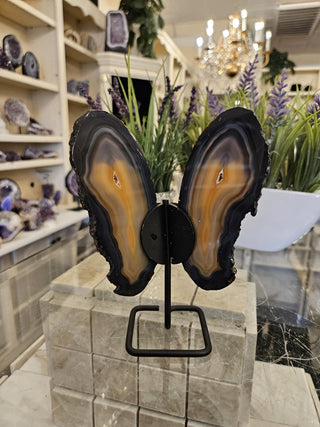 Butterfly Agate, Orange Agate, on Metal Stand, Healing Crystal, Home Decor, Gift  (91)