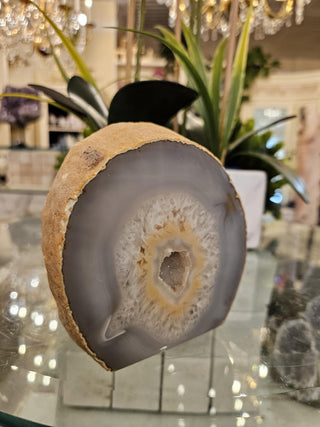Blue Gray Druzy Agate, Agate, Healing Crystal, Home Decor, Gift (158)