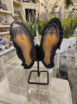 Butterfly Agate, Orange Agate, on Metal Stand, Healing Crystal, Home Decor, Gift  (91)