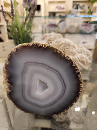 Blue Gray Druzy Agate, Agate, Healing Crystal, Home Decor, Gift (160)