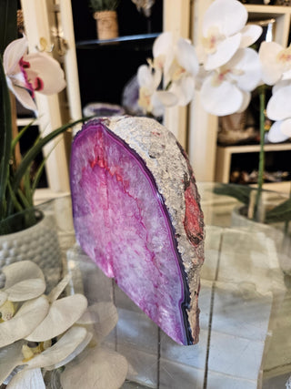 Pink Bookends, Agate Bookends, Crystal Bookends, Healing Crystal, Home Decor, Gift (149)