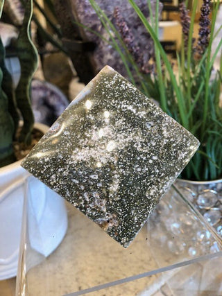 Garnerite Cube, Square, Healing Crystal, Home Decor, Gift (187)