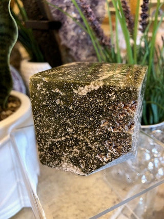Garnerite Cube, Square, Healing Crystal, Home Decor, Gift (187)