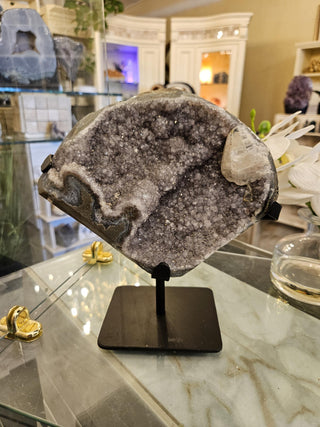 Amethyst, Amethyst Quartz, on Metal Stand, Healing Crystal, Home Decor, Gift (65)