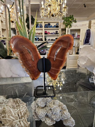 Butterfly Agate, Orange Agate, on Metal Stand, Healing Crystal, Home Decor, Gift (71)