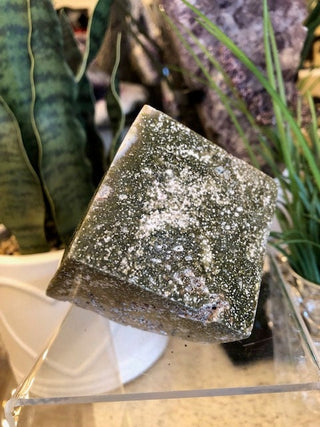 Garnerite Cube, Square, Healing Crystal, Home Decor, Gift (187)