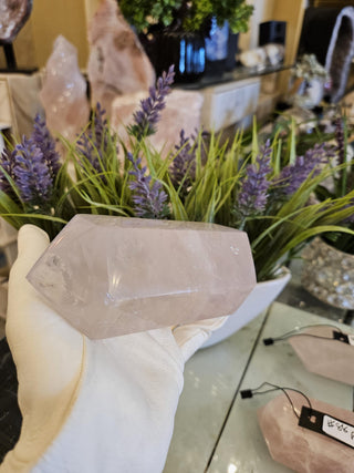 Rose Quartz, Double Point, Wand, Obelisk, Tower, Pillar, Healing Crystal, Home Decor, Gift (86)