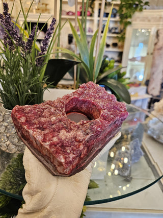 Beautiful Red Velvet Candle, Amethyst Candle, Healing Crystal, Home Decor, Gift (168)