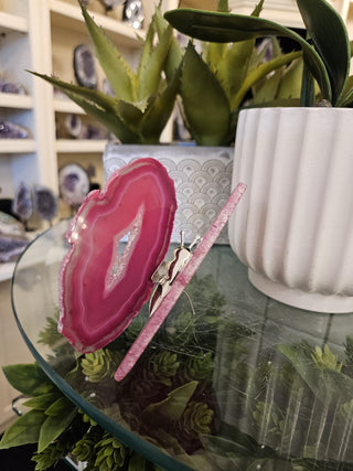 Agate Butterfly, Pink, Gray, Butterfly, Healing Crystal, Home Decor, Gift (37)