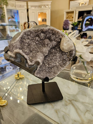 Amethyst, Amethyst Quartz, on Metal Stand, Healing Crystal, Home Decor, Gift (65)