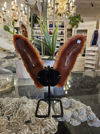 Butterfly Agate, Orange Agate, on Metal Stand, Healing Crystal, Home Decor, Gift (71)