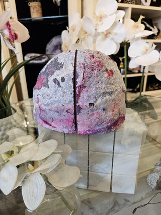 Pink Bookends, Agate Bookends, Crystal Bookends, Healing Crystal, Home Decor, Gift (149)