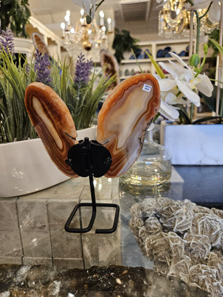 Butterfly Agate, Orange Agate, on Metal Stand, Healing Crystal, Home Decor, Gift (67)