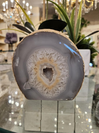 Blue Gray Druzy Agate, Agate, Healing Crystal, Home Decor, Gift (158)