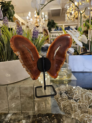 Butterfly Agate, Orange Agate, on Metal Stand, Healing Crystal, Home Decor, Gift (71)