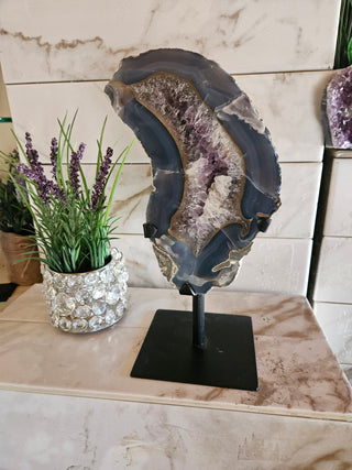 Agate and Amethyst, on Metal Stand

CHIQUE Rock Shop