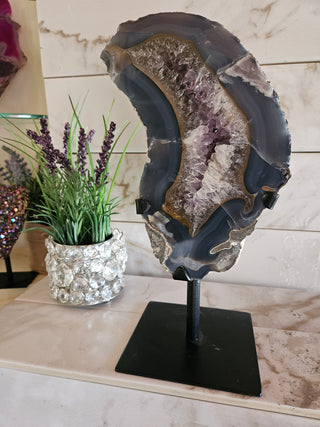 Agate and Amethyst, on Metal Stand

CHIQUE Rock Shop