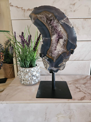 Agate and Amethyst, on Metal Stand

CHIQUE Rock Shop