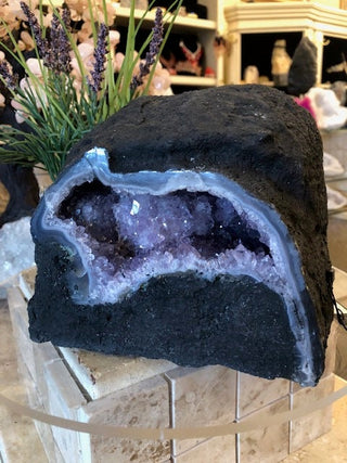 Amethyst Geode.  Amethyst Cave. Crystal Decor.