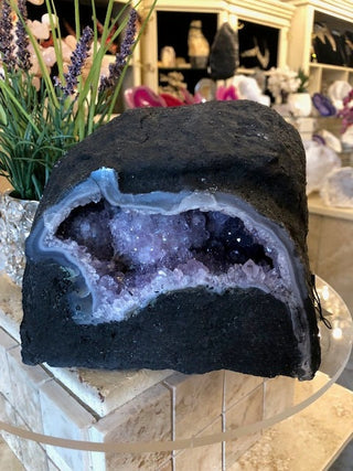 Amethyst Geode.  Amethyst Cave. Crystal Decor.