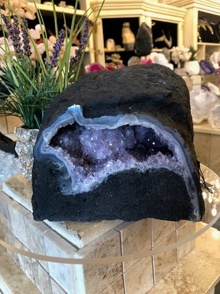 Amethyst Geode.  Amethyst Cave. Crystal Decor.
