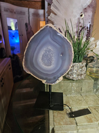 Blue Druzy Agate on Metal Stand

CHIQUE Rock Shop