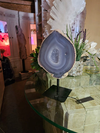 Blue Druzy Agate on Metal Stand

CHIQUE Rock Shop