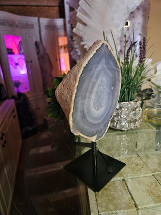 Blue Druzy Agate on Metal Stand

CHIQUE Rock Shop