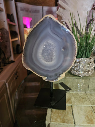 Blue Druzy Agate on Metal Stand

CHIQUE Rock Shop