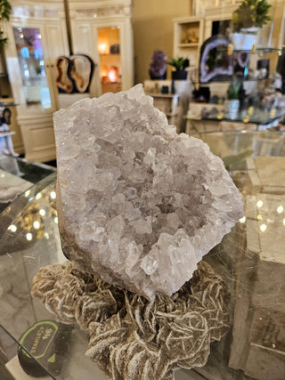 Light Gray Amethyst, White Crystal.

Chique Rock Shop * Crystal Decor * Home Decor * Office Decor
