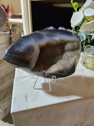 Agate crystal on a clear stand

CHIQUE Rock Shop
