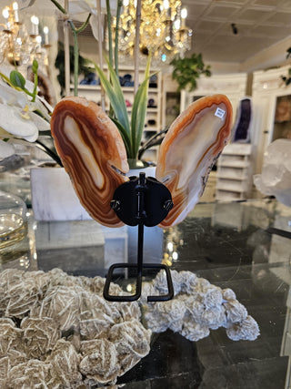 Butterfly Agate, Orange Agate, on Metal Stand, Healing Crystal, Home Decor, Gift (67)