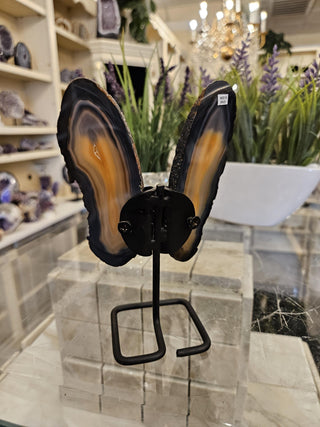 Butterfly Agate, Orange Agate, on Metal Stand, Healing Crystal, Home Decor, Gift  (91)