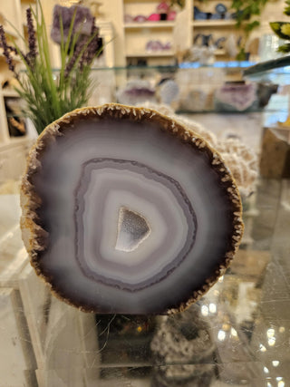 Blue Gray Druzy Agate, Agate, Healing Crystal, Home Decor, Gift (160)