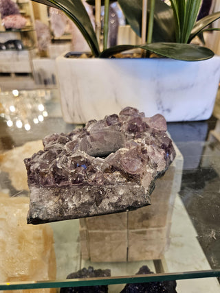 Candle Holder, Amethyst, Amethyst Cluster, Healing Crystal,  Home Decor, Gift (87a)