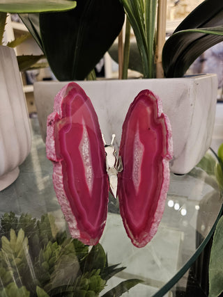 Agate Butterfly, Pink, Gray, Butterfly, Healing Crystal, Home Decor, Gift (37)