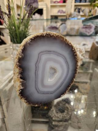 Blue Gray Druzy Agate, Agate, Healing Crystal, Home Decor, Gift (160)