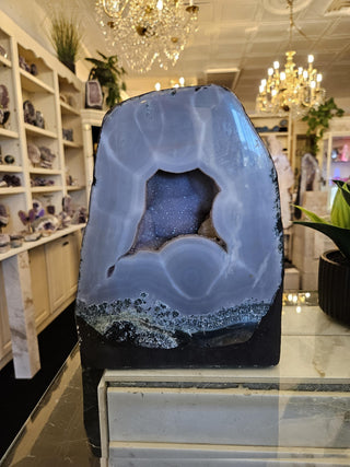 Druzy Agate, Blue Gray Geode, Sparkly Geode, Healing Crystal, Home Decor, Gift (61a)