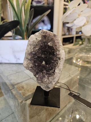 Amethyst, on Metal Stand, Purple Crystal, Home Decor, Gift (29)