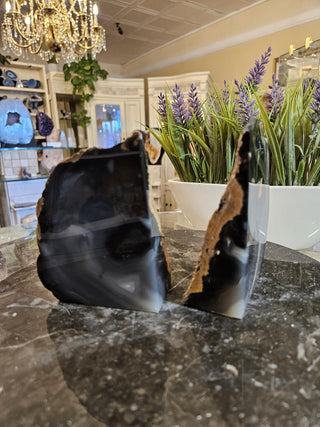 YES - Blue Bookends, Agate Bookends, Crystal Bookends, Healing Crystal, Home Decor, Gift (171)