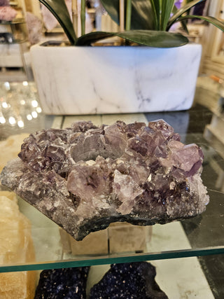 Candle Holder, Amethyst, Amethyst Cluster, Healing Crystal,  Home Decor, Gift (87a)