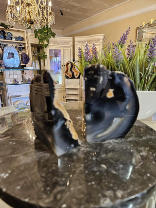 YES - Blue Bookends, Agate Bookends, Crystal Bookends, Healing Crystal, Home Decor, Gift (171)