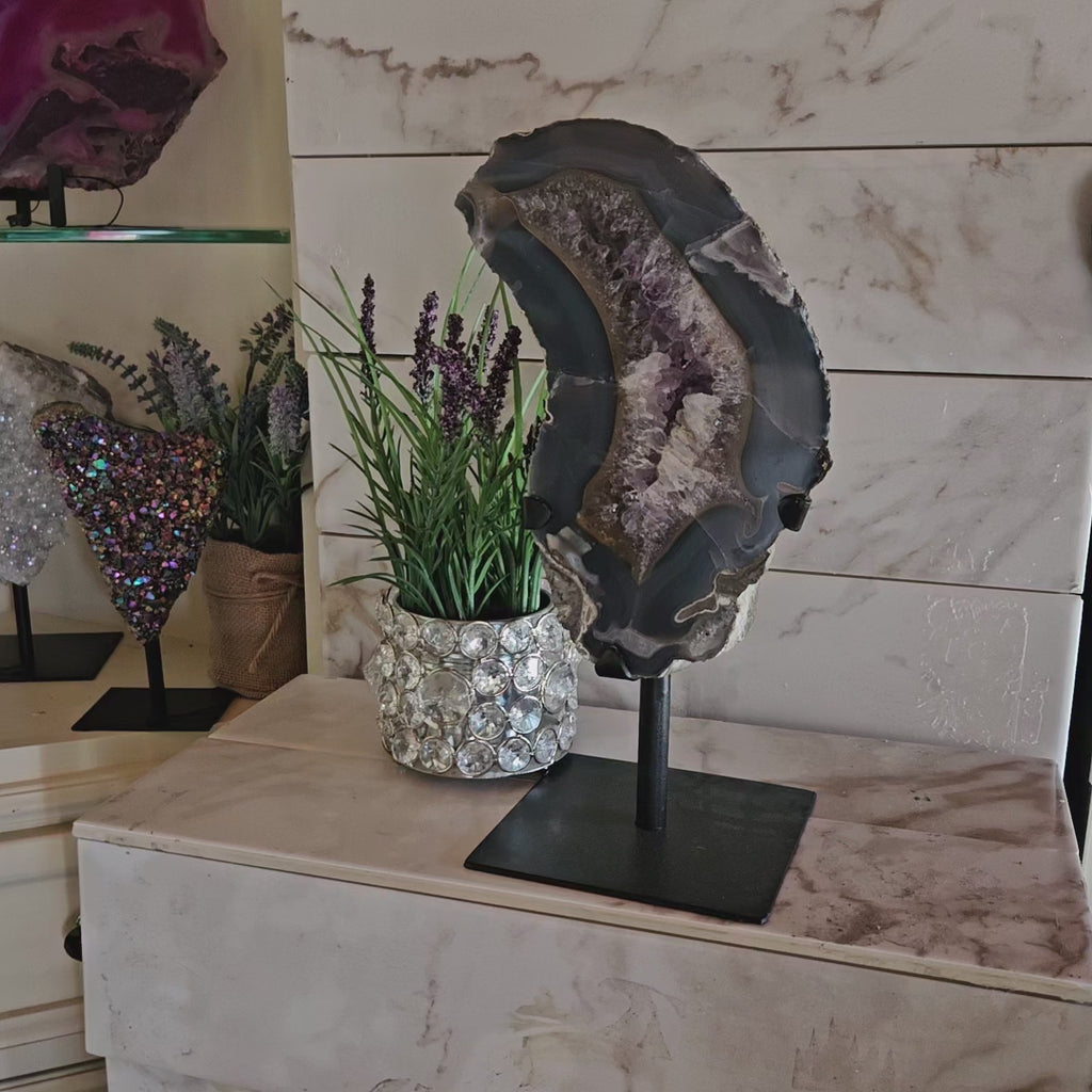 Agate and Amethyst, on Metal Stand

CHIQUE Rock Shop