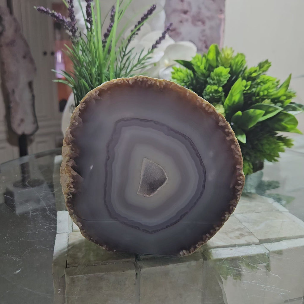 Blue Agate Slab, Druzy 

CHIQUE Rock Shop